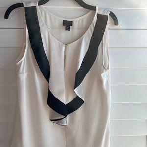 WORTHINGTON (M) WHITE and BLACK sleeveless blouse